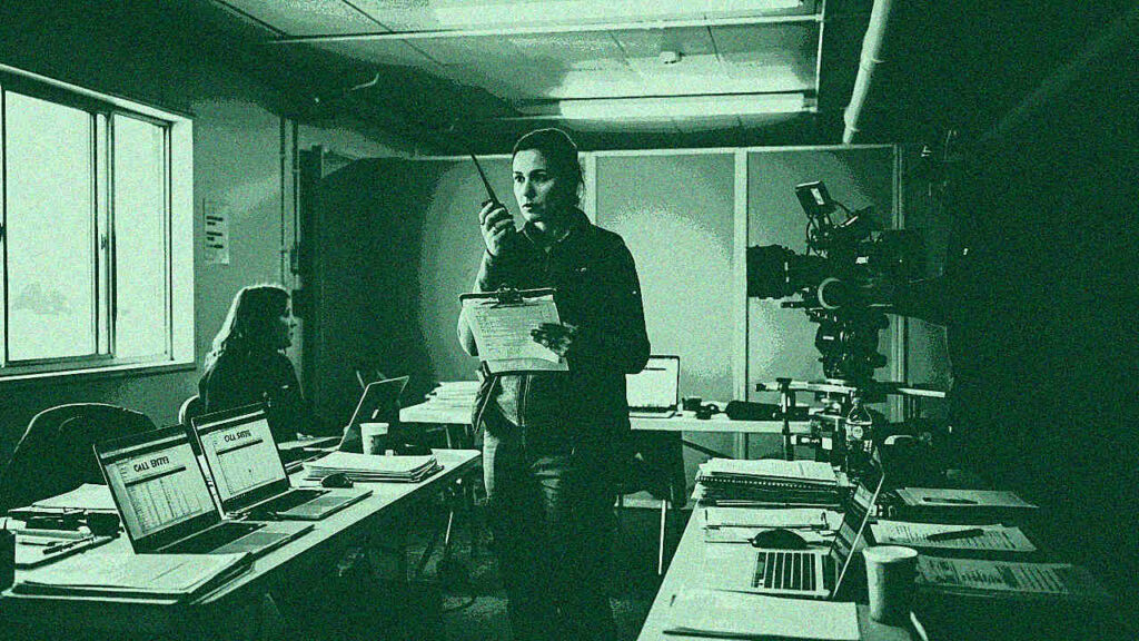 Science Based Targets SBTi: first assistant director and camera operator on a film production location